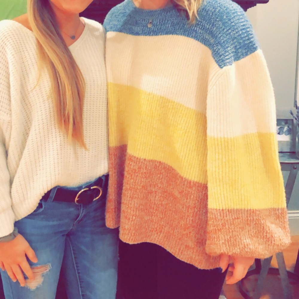 Oversized Color Block Sweater